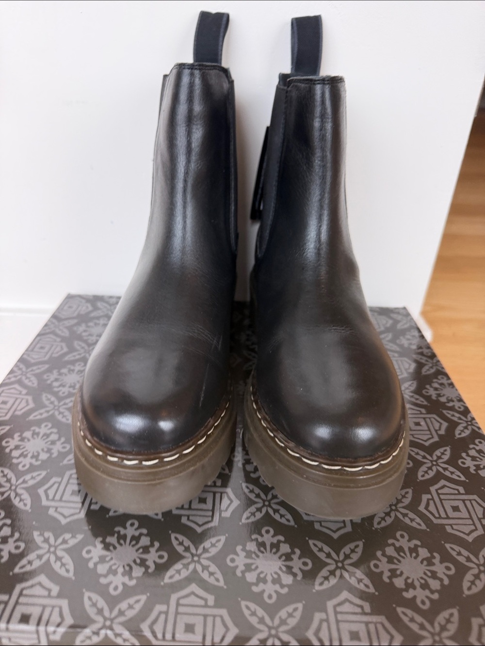Black Roolee Chelsea Platform Boots - Women's Leather Ankle Boot